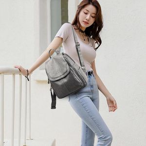 Bolsas escolares 2023 Moda famosa famosa mochila feminina Mochila multifuncional de grande capacidade Anti -roubo bolsa de alta qualidade couro