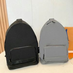 Bolsa masculina de um ombro, bolsa preta de couro em relevo, sombra de bezerro, mochila de couro para homens, mensagem de luxo, bolsa de peito de ombro