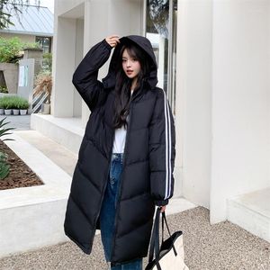 Women's Trench Coats High Quality Long Puffer Jacket Women Korean Fashion Trends Streetwear Teenage Girls Winter Bubble Parkas Casual