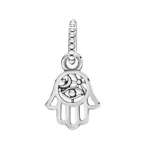 Charms Ankomst 925 Sterling Sier Protective Hamsa Hand Dangle Charm Fit Original Europeiska armbandsmycken Tillbeh￶r 765 Q2 Drop D DH1JU