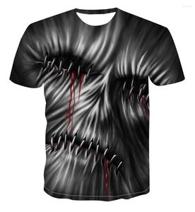 Herr t-skjortor 3D digital tryckning Ghost Doll skräck t-shirt mode märke kort ärmmesh topp