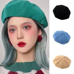 Berets 2023 Green Fashion Beret Hats for Women Autumn and Winter Ins Meriila Octagonal British Casual Painter's Caps Trend