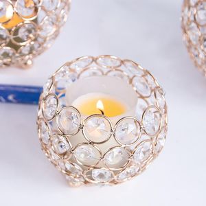 Candle Holders Nordic Creative Retro Gold Candlestick Wedding Centerpieces For Tables Crystal Desktop Ornaments Gifts A