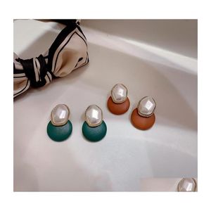 Stud Fashion Jewelry Vintage S925 Sliver Post Earrings Irregar Faux Pearl Geometric Round Drop Delivery Dhon9