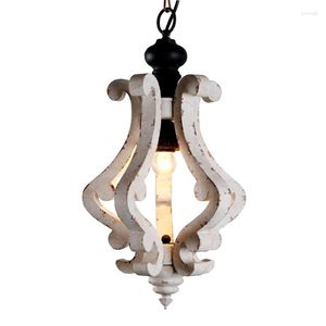 Pendant Lamps UMEILUCE Vintage Wood Light Retro White Hanging Lamp For Dining Room Bedroom Loft E27