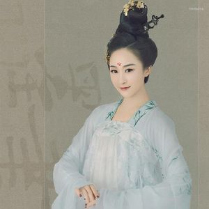 Stage desgaste Bai Yu Mo Hua Bamboo Costume de Chiffon Hanfu Tang Princesa High Waist Ru Qun para PO Casa ou Performance