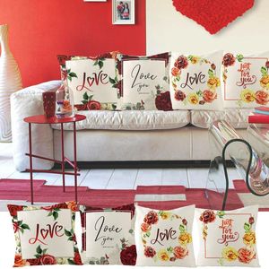 Pillow Case Valentines Day Covers 18x18 Inches Decor Gifts Standard Cotton Pillowcases Silk Pillowcase