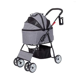 Capas de assento de carro de cachorro Stroller Ventilation resistente com cesto de armazenamento cesto de carrinho de estimação destacável Sair carrinho de gato para gatinhos para gatinhos