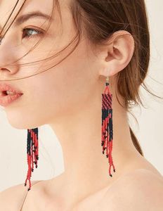 Dangle Earrings & Chandelier Bohemian African Color Seed Beed For Women Ethnic Bride Wedding Long Tassel Beads Drop Fruit Jewelry Accessorie