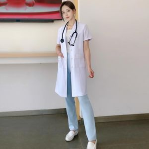 Frauen Trench Coats Frauen Zahnarztpeeling Uniformen Gesundheitsdienst Frauen Arbeitsbekleidung Schönheit Salon Workwear Weiß weiß