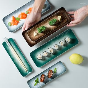 Plates Sushi Plate Japanese Sashimi Flat Commercial Ceramic Breakfast Dessert Creative Snack Square Set Serving Platter