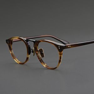 Sonnenbrillenrahmen Mode Handgemachte Titanacetat Brillengestell Männer Frauen Retro Runde Kreis Brillen Transparente optische Myopie Prescri