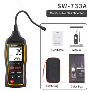 SW-733A Testador de detector de gás combustível 0-100%Lel propano co hexano Indicador de vazamento de metano analisador natural com alarme