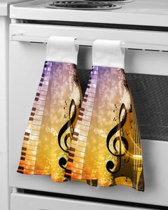 Towel Piano Cello Music Note Hand Towels Kitchen Bathroom Hanging Cloth Quick Dry Soft Absorbent Microfiber