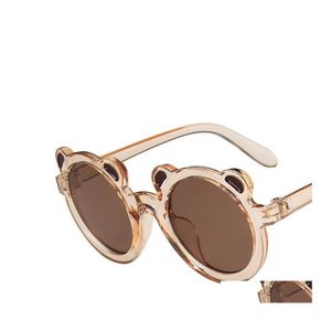 Sunglasses Cute Cartoon Lovely Kids Bear Shape Frame Girls Children Sun Glasses Round Street Beat Baby Boy Eyeglasses Drop Delivery Otwek