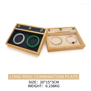 Jewelry Pouches High Quality Double Use Solid Wood Female Ring Bracelet Display Plates For Earring Pendent Showcase Jewellery Organizers