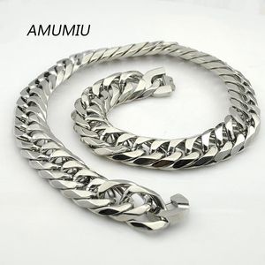 Chains 22mm Width Chunky Big Heavy Men Six Cuban Cut Chain Jewelry Wholesale Stainless Steel Top Quality Man's Necklace HZN028