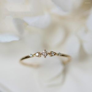 Cluster Rings Retro 14k Gold Diamond Ring For Women Bizuteria hail ungagement banquet anillos женщина Bizuterias Gemstone