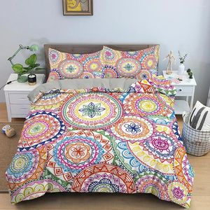 Bedding Sets Set 3D Print Romantic Bohemian Comforter Cover Boho Circle And Floral Quilt Soft Microfiber Bed Exotic Mandala