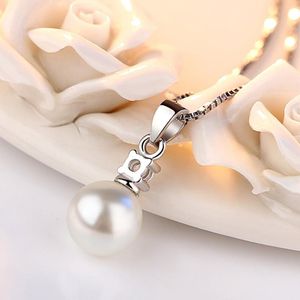 Hänge halsband kvinnliga pärlhängen och för kvinnor 925 stämpel silver färg mode bröllop smycken gaabou smycken smycken