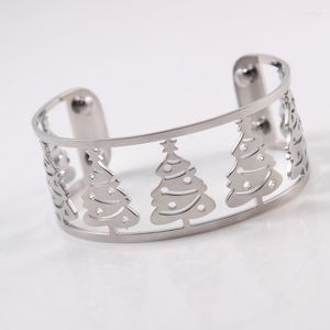 Bangle Stainless Steel Bracelet Christmas Tree Georgette Bangles Interchangeable Leather Cuff For Women Jewelry Gift