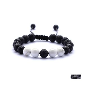 Kunst und Kunsthandwerk, natürliches türkisfarbenes schwarzes Lavastein-Perlengewebe pro Armband, Aromatherapie-Diffusor für ätherische Öle für Damen und Herren, Schmuck Dheiz