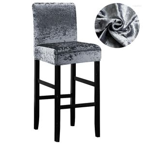 Chair Covers Velvet Fabric Stool Cover Thick Kitchen Stretch Bar With Backrest Elastic Dining Room