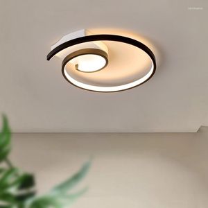 Ljuskronor modern ljuskrona belysning för sovrum kök foajé svart vit rund design led tak hängande lampa smidesjärn hem fixtur
