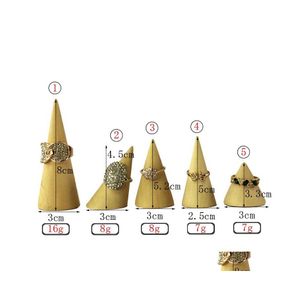 Jewelry Stand Display Wooden Holder Finger Ring Cone Shape Showcase Rack Case Stands Storage 10Pcs/Lot 313 Drop Delivery Packaging Dhuob