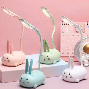 Lâmpadas de mesa Lâmpada de mesa LED desenho animado fofo Night Night Light Light USB Recarregável Proteção para os olhos Luz noturna para presente Kawaii Room Decor