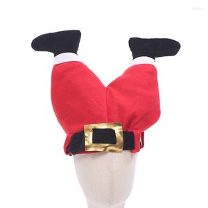 Juldekorationer rolig rolig hatt röd jultomten byxor vuxna barn dekoration år gåva familjefestartiklar