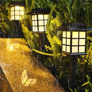 2pcs Solar Light Outdoor Power Lantern Backyard Garden Decoration Lighting For Pathway Floor Lawn Lamp Waterpoof