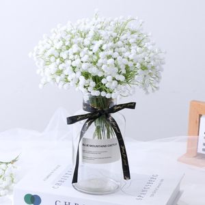 Decorative Flowers & Wreaths LOT White Gypsophila Small Bouquet Artificial Babies Breath Fake Flower Wedding Home Decoration Plastic PlantDe