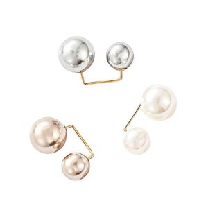 Pins Broschen Casual Doppel Perle Pins Für Frauen Designer Weibliche Kleidung Zubehör Simated Perlen Stricken Hemd Schmuck Drop Lieferung Otfl3