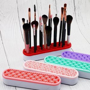 Make -upborstels Ygirlash Silicone Nail Pen Holder Organisator Borstel Display Stand Rack Storage Case