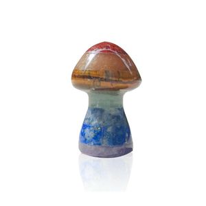 Stone 7 Chakra Rainbow Mushroom Shape Reiki Natural Crystal Polishing Quartz Yoga Energy Bead Healing Decoration 36X22Mm Drop Delive Dhvew