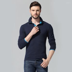 Men's Polos Casual Polo Shirt Men Solid Long Sleeve Autumn Winter Shirts Slim Fit Para Hombre