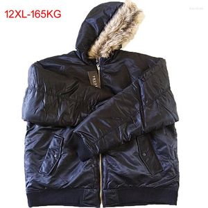 Männer Unten Winter Jacke Männer 2023 Pelz Kragen Mit Kapuze Dicke Warme Baumwolle Outwear Mann Schwarz Parka Und Mäntel Windjacke parkas Männlich 6XL 10 12XL