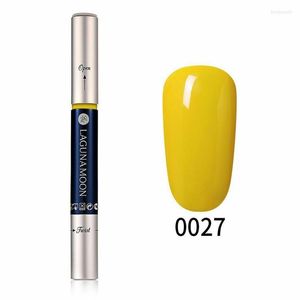 Gel per unghie Lagunamoon 5ML Penna per smalto per rimozione alcol tripla in un unico passaggio Non è necessario il top coat di base Colore giallo viola UV facile da usare