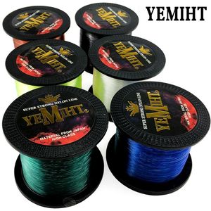 Nylonowa linia połowowa 1000m 500 m Super mocny monofilament japoński materiał karp 3,5-28,6lb warkocz