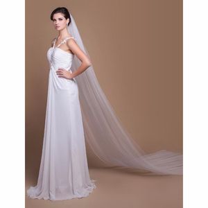 Brudslöjor Lan Ting Bride White Ivory 3,3 m Två lager Lång spetskant Cathedral Wedding Veil med Comb Accessorie