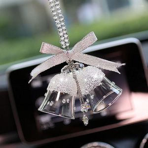 Interior Decorations Car Accessories Bell Crystal Pendant Rearview Mirror Hanging Ladies Wind Chime Snow Decoration