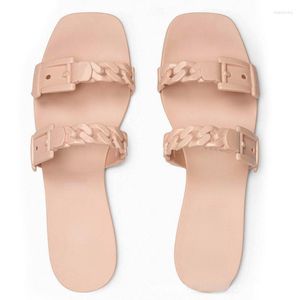 Sandals Summer Beach Woman Original Valentine Slippers PVC Slides Female Slip on Heels Flat Women Home Jelly Shoes 2023