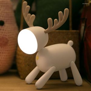 Table Lamps USB Charging Milu Night Light Led Flexible Lamp Deer Cartoon Baby Children Kids Gift Decoration Home Glowing