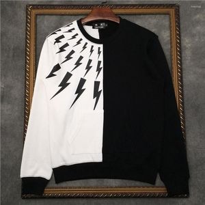 Men's Hoodies Cotton Round Neck Pullover With THUNDERBOLT Print Sweatshirt Men Sweaterwear DD|41935D539