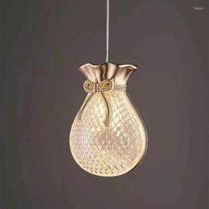 Pendant Lamps Light Led Modern Lighting Luxury Bedroom Bedside Lucky Bag Hanging Fixture Creative Designer Art Deco El Bar Lamp