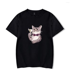 Camicie da uomo 2023 camicia da ragazzo di moda t-shirt gatto nero 3d kids blouse cool top
