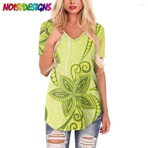 T-shirt da donna NOISYDESIGNS 2023 Camicia estiva di alta qualità da donna Samoa Plumeria Design Tshirt Donna Casual Top T-shirt a maniche corte