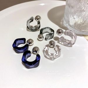 Hoop Earrings Acrylic C-shaped South Korea Fashion Youth Exquisite Personality Design Acetate Ear Studs Female