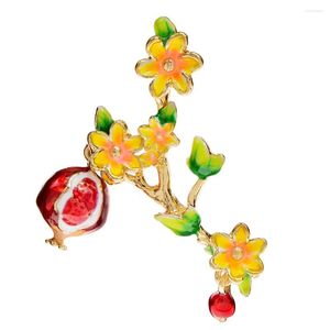 Brooches CINDY XIANG Enamel Pomegranate Tree For Women Creative Plant Pin 2 Colors Available Alloy Material Fashion Jewelry